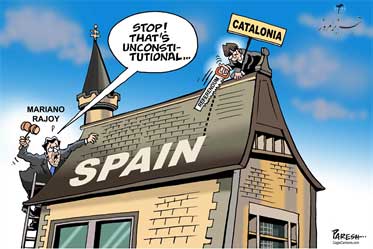 کاریکاتور- جدایی کاتالونیا از اسپانیا 