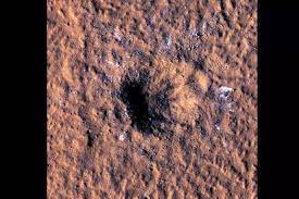 تصویر هوایی برخورد شهاب سنگ با مریخ